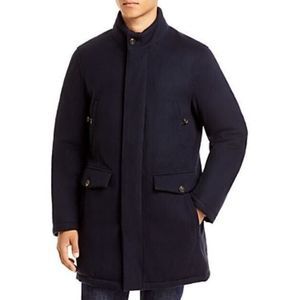 Men's Corneliani Shearling Neck Warmer Car Coat IT 54 54R US 44R 44